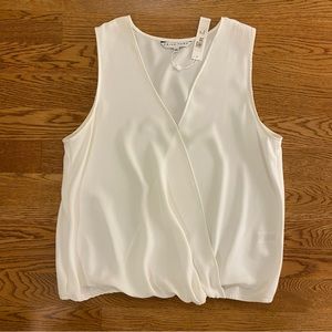 NWT- Trina Turk bubble hem white tank